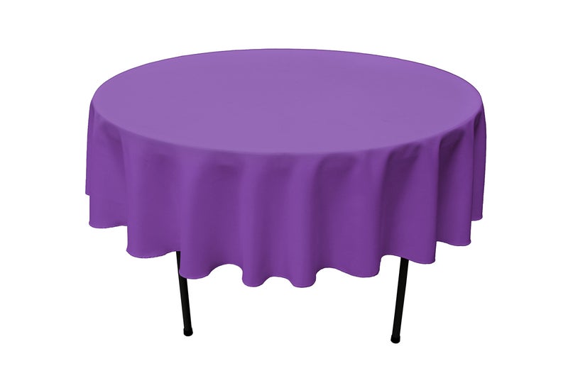 GEFEII Kitchen Tablecloth 70 inch Round Tablecloths Solid Polyester Table Cloth for Wedding Party Restaurant Banquet Dining Buffet Table Picnic Decorations (Round-70 inch, Purple) - Image 1